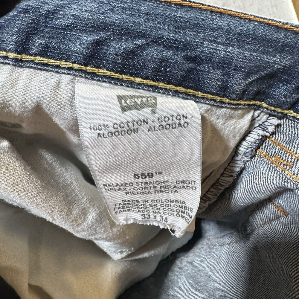 Levis 559 Jeans Men's 33x34 Relaxed Fit Straight Leg - Picture 14 of 14